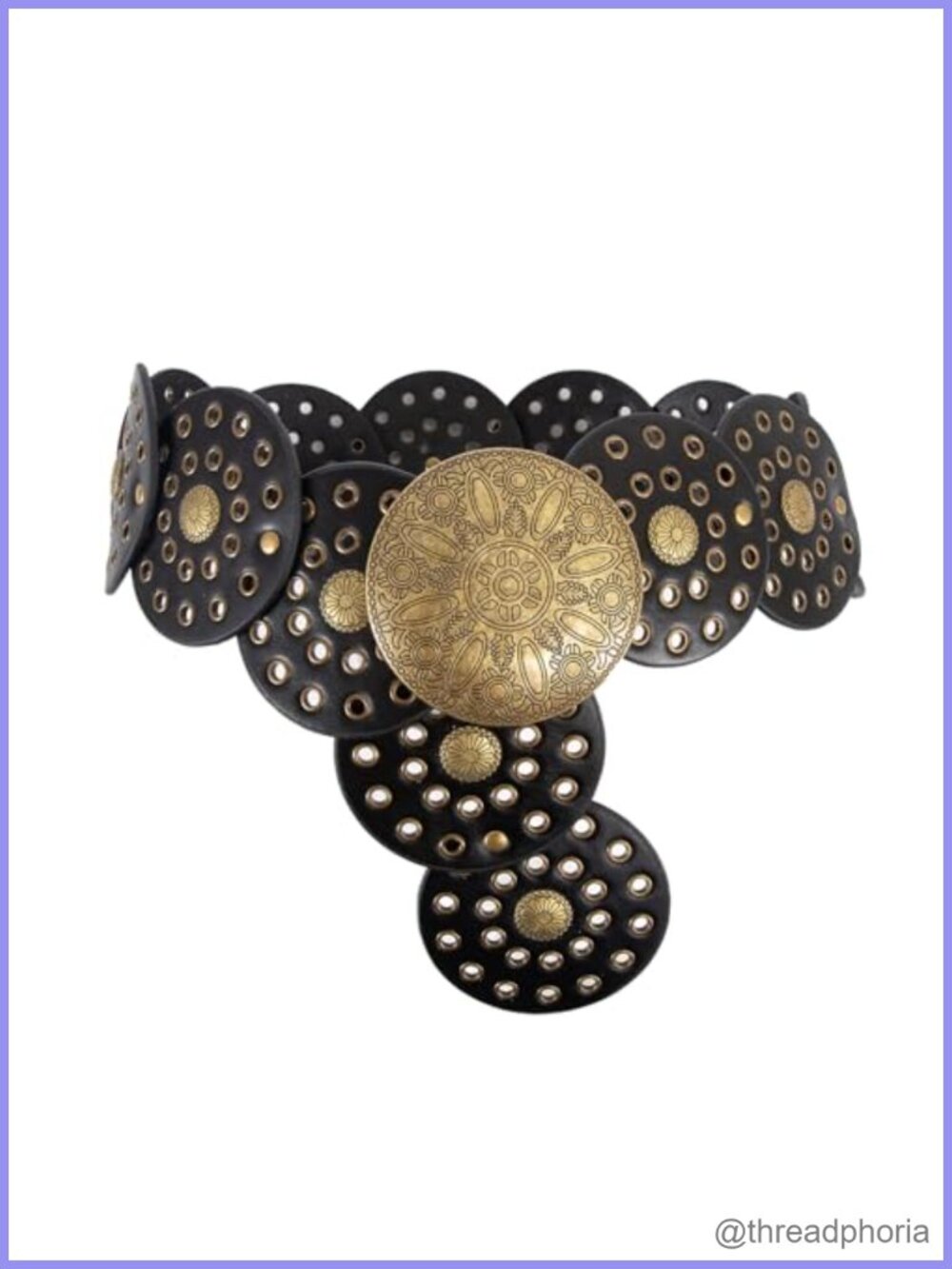 Western Concho Belt Faux Leather Adjustable Cowgirl Style
